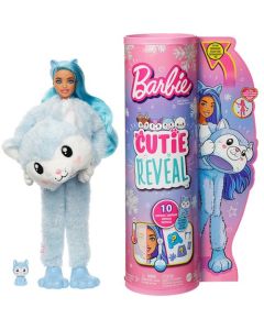 Barbie Cutie Reveal Snowflake Sparkle Husky Puppy Doll